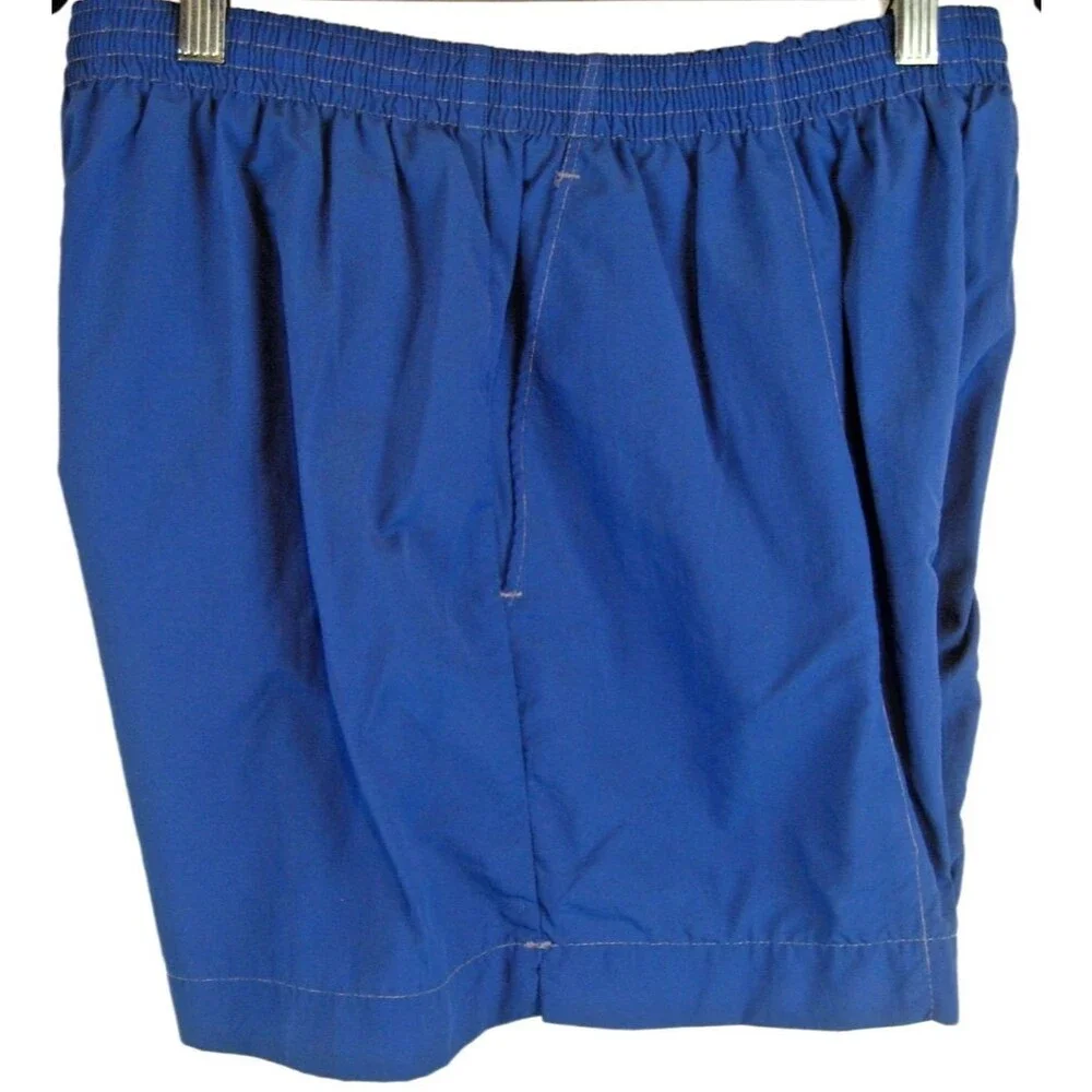 Mens Lands End Blue Lined Nylon Swim Board Shorts sz Lx4